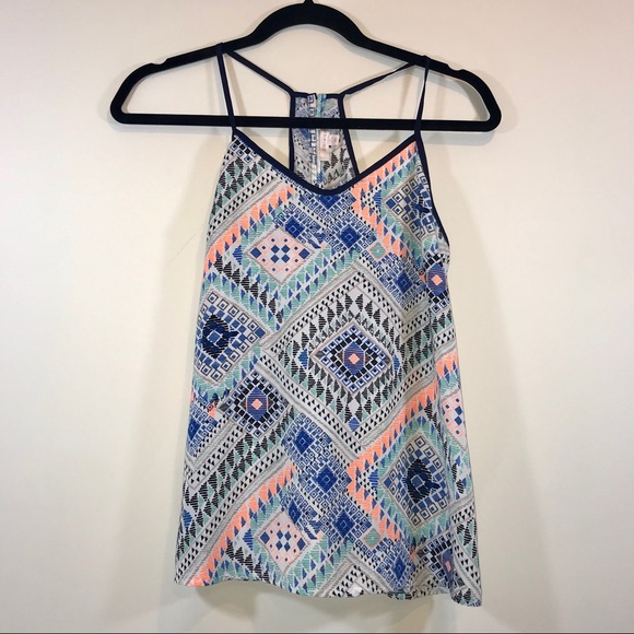 Skies Are Blue Tops - Skies Are Blue Aztec Racerback Swing Tank - #1212